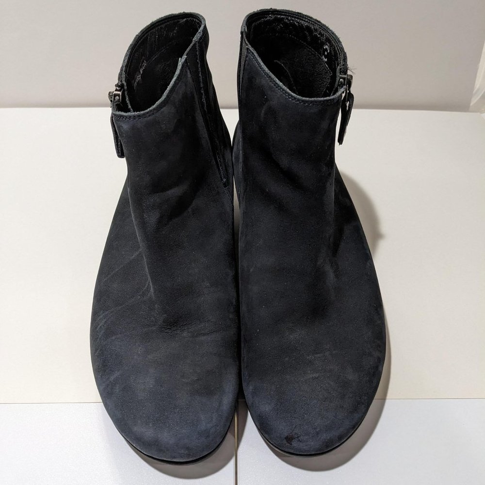 MEPHISTO Air-Jet Leather Nubuck Black Ankle Bootie Boots Zip Side - size 10